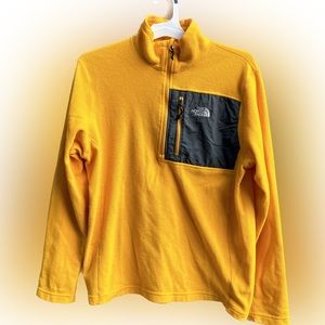 The North Face Quarter Zip Fleece Pullover Yellow Medium